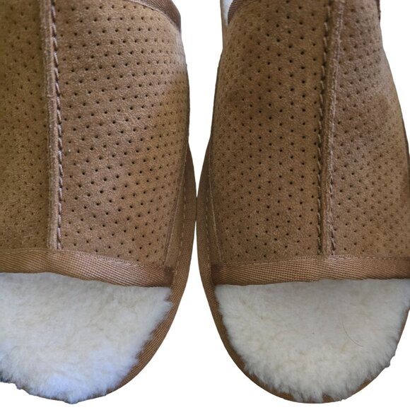 UGG Koolaburra Unisex Perforated Suede & Faux Fur Lined Slide Slippers Size 8 - Picture 3 of 6